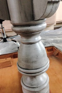 Craft room table painting project with Annie Sloan Chalk Paint. Post to follow with more pics and details.